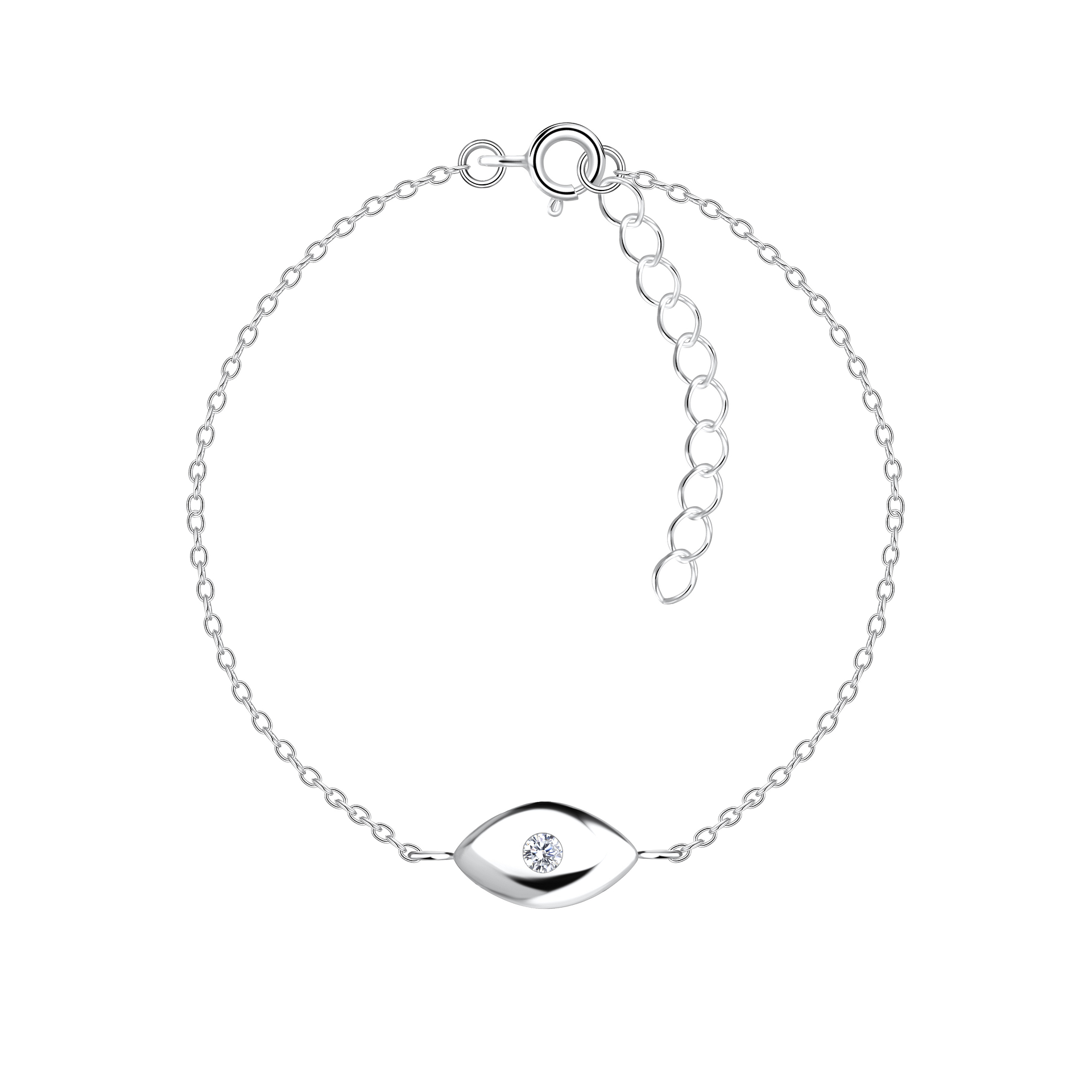 Silver JD Sterling Silver Evil Eye Bracelet JD17324