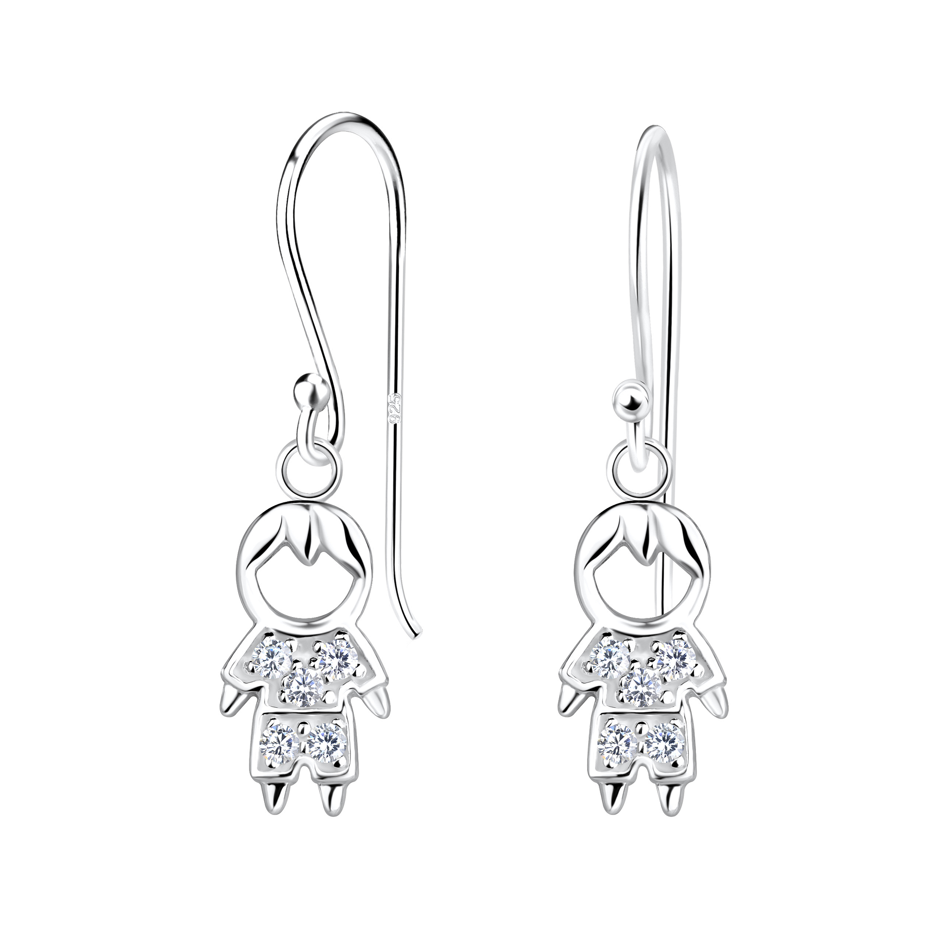 Silver JD Sterling Silver Boy Earrings JD17357