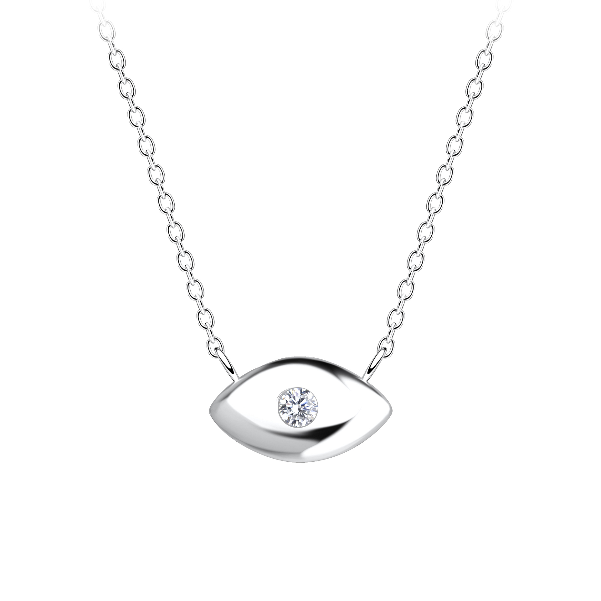 Silver JD Sterling Silver Evil Eye Necklace JD17520