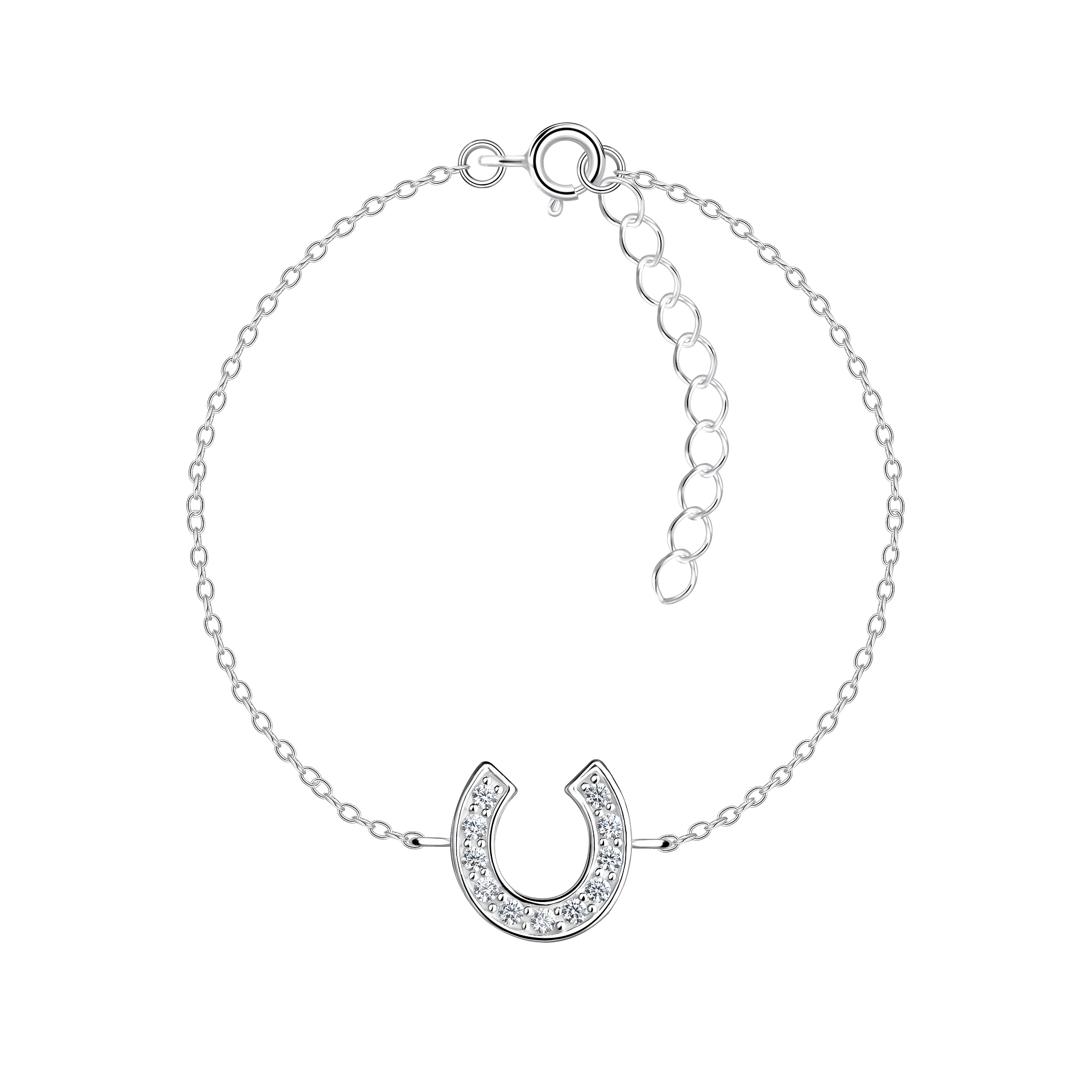 Silver JD Sterling Silver Horseshoe Bracelet JD17350