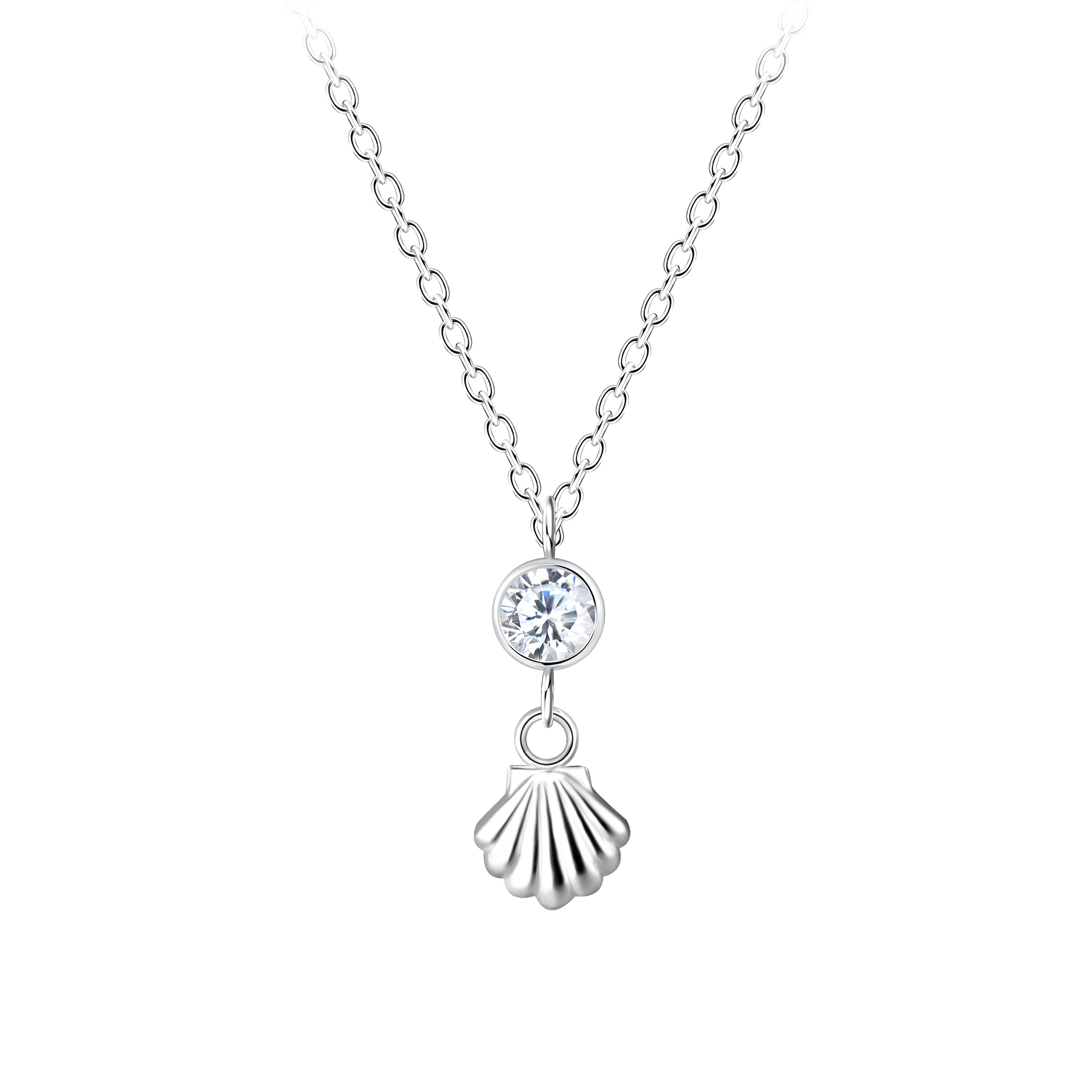 Silver JD | Sterling Silver Shell Necklace – JD17791