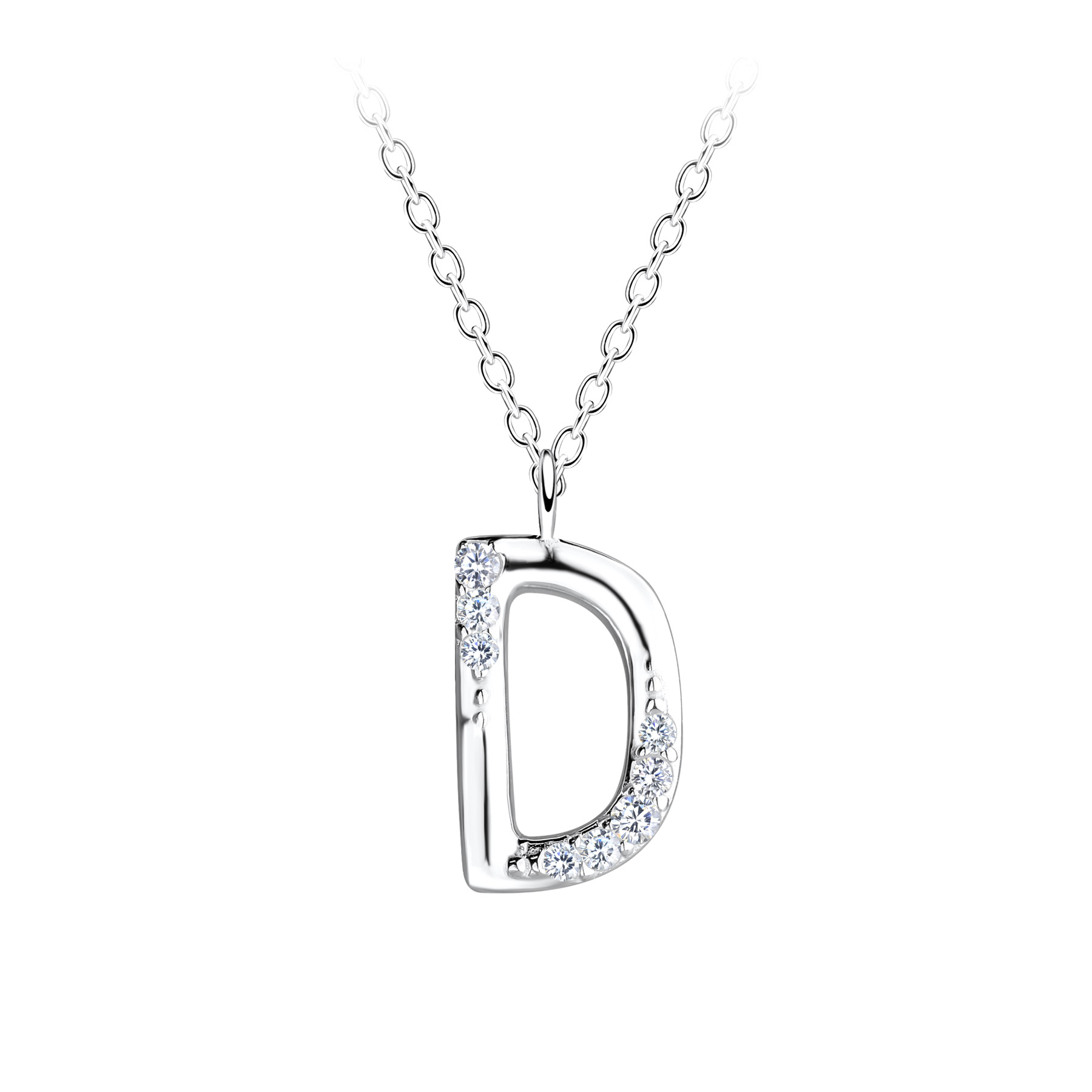 Diamond letter d on sale necklace