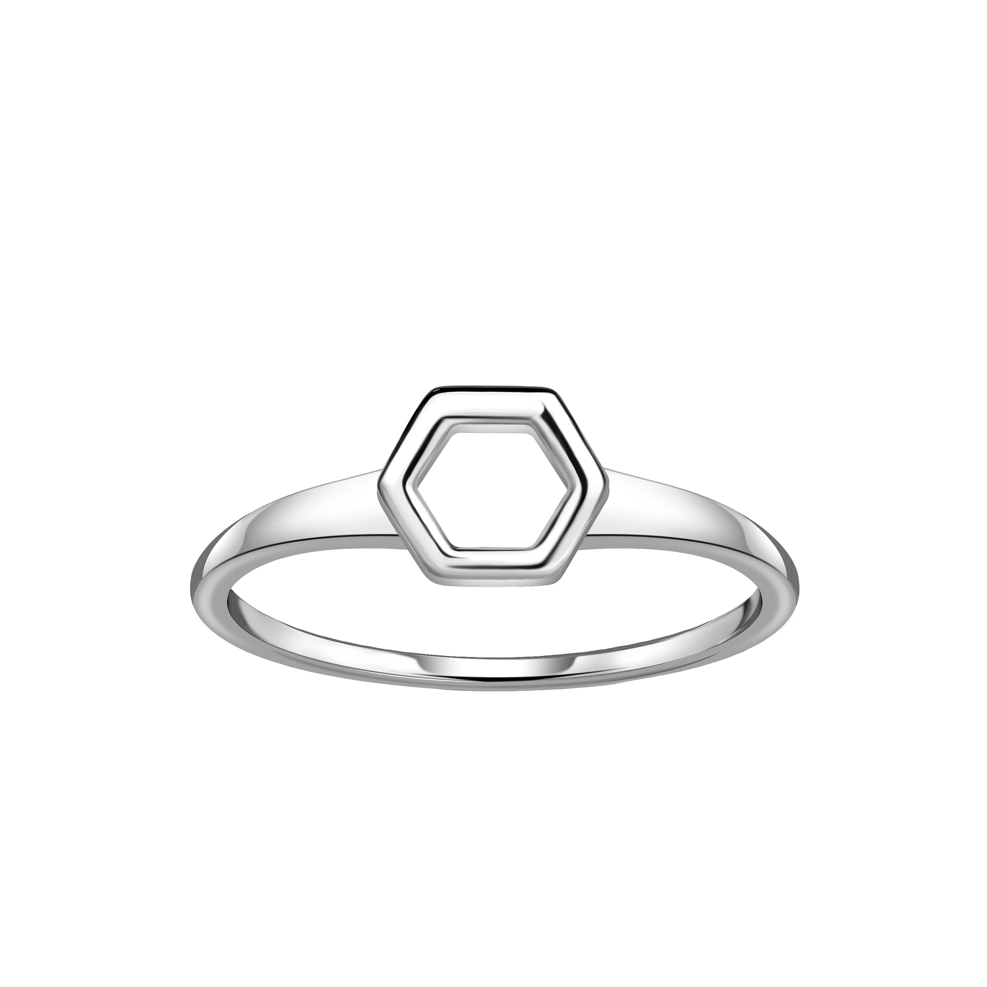 Silver JD | Sterling Silver Hexagon Ring – JD21306