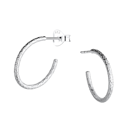 Boucles D'oreilles Clous Argent 925 - Demi-boule 20x4mm - Neuf Avec étiquettes, Garanties