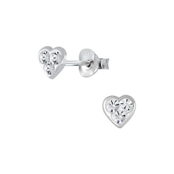 Clous d'oreilles cœur en argent - FR2477