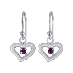 Boucles d'oreilles cœur en argent - FR4044