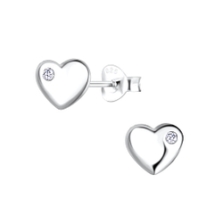 Clous d'oreilles cœur en argent - FR4546