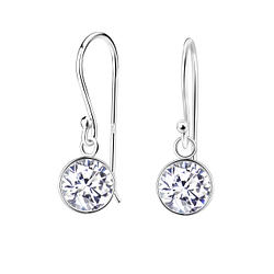 Boucles d'oreilles rond oxyde de zirconium de 7 mm en argent - FR5126