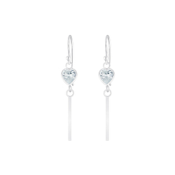 Boucles d'oreilles cœur oxyde de zirconium en argent - FR5695