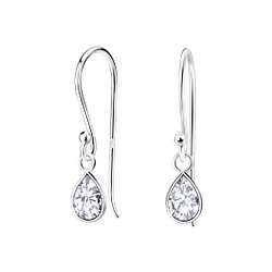 Boucles d'oreilles poire oxyde de zirconium de 4 x 6 mm en argent - FR8502