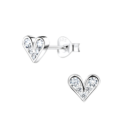 Clous d'oreilles cœur en argent - FR9546