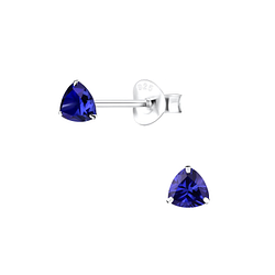 Clous d'oreilles trillion en zirconium de 4 mm en argent - FR11217