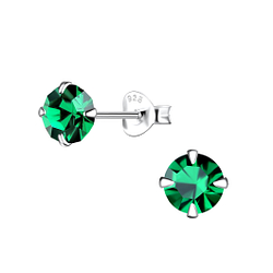 Clous d'oreilles avec cristal de 6 mm en argent - FR9712