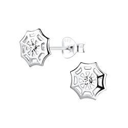 Clous d'oreilles toile d'araignée en argent - FR12783