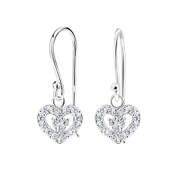 Boucles d'oreilles cœur en argent - FR16344