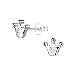 Clous d'oreilles couronne en argent - FR16489