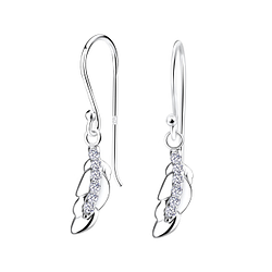 Boucles d'oreilles feuille en argent - FR17025