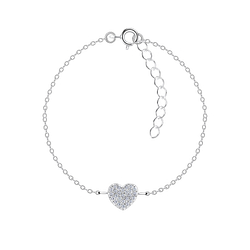 Bracelet coeur en argent - FR17265