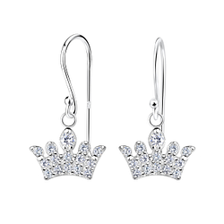 Boucles d'oreilles couronne en argent - FR17360