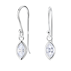 Boucles d'oreilles marquise en zirconium de 3 x 6 mm en argent - FR19051