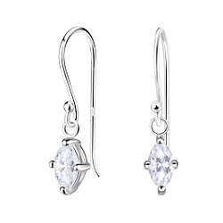 Boucles d'oreilles marquise en zirconium de 3 x 6 mm en argent - FR18867