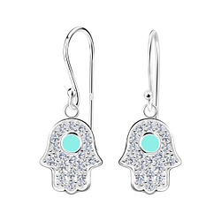 Boucles d'oreilles Hamsa en argent - FR17361