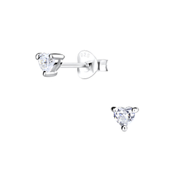 Clous d'oreilles cœur en zirconium en argent - FR9508