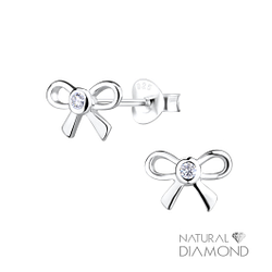 Clous d'oreilles arc avec diamant en argent - FR14990