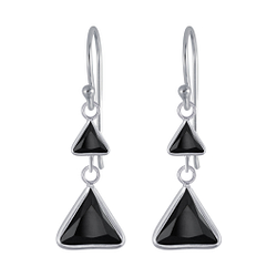 Boucles d'oreilles pendantes triangle oxyde de zirconium en argent - FR2991