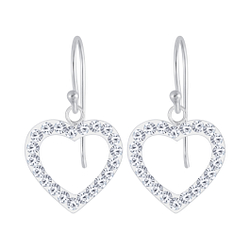 Clous d'oreilles papillon en cristal en argent - FR3827