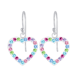 Clous d'oreilles papillon en cristal en argent - FR3828