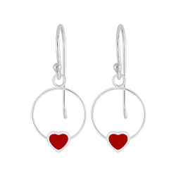 Boucles d'oreilles cœur en argent - FR5836