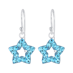 Boucles d'oreilles étoile cristal en argent - FR5154