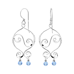 Boucles d'oreilles avec cristal Swarovski en argent - FR7113