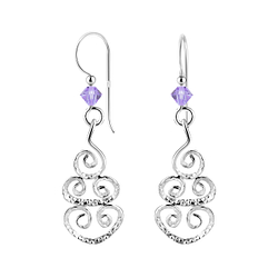 Boucles d'oreilles avec cristal Swarovski en argent - FR7118