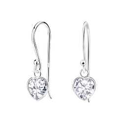 Boucles d'oreilles cœur oxyde de zirconium de 6 mm en argent - FR1963