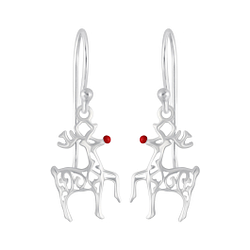 Boucles d'oreilles renne en argent - FR5163