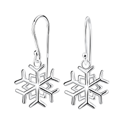 Boucles d'oreilles flocon de neige en argent - FR16331