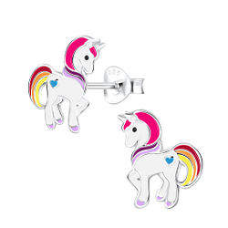 Clous d'oreilles licorne en argent - FR4013