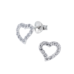 Clous d'oreilles cœur en argent - FR2103