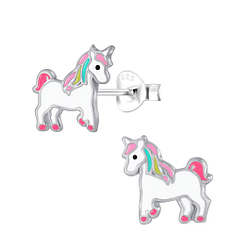 Clous d'oreilles licorne en argent - FR2383