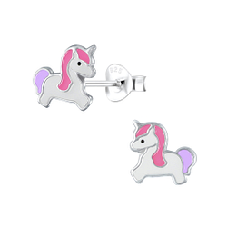 Clous d'oreilles licorne en argent - FR2373