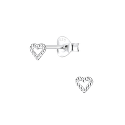 Clous d'oreilles cœur en argent - FR4357