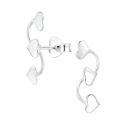 Clous d'oreilles cœur en argent - FR2884