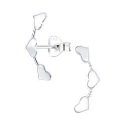 Clous d'oreilles triple coeur en argent - FR2892