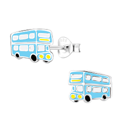 Clous d'oreilles bus de Londre en argent - FR9859