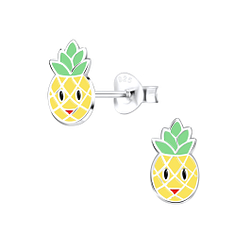 Clous d'oreilles ananas en argent - FR9330