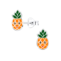 Clous d'oreilles ananas en argent - FR9329