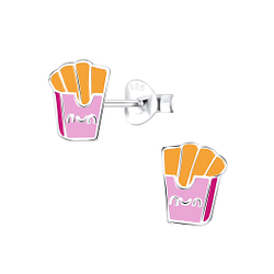 Clous d'oreilles frites en argent - FR9344