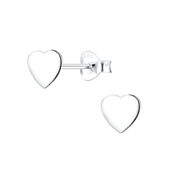 Clous d'oreilles cœur en argent - FR10468